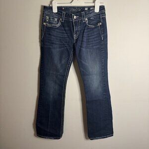 Miss Me Easy Boot Embroidered Rhinestone Jeans Size 29